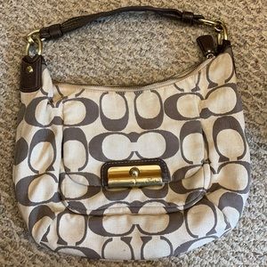 USED Coach Canvas Hobo Bag with C Logo